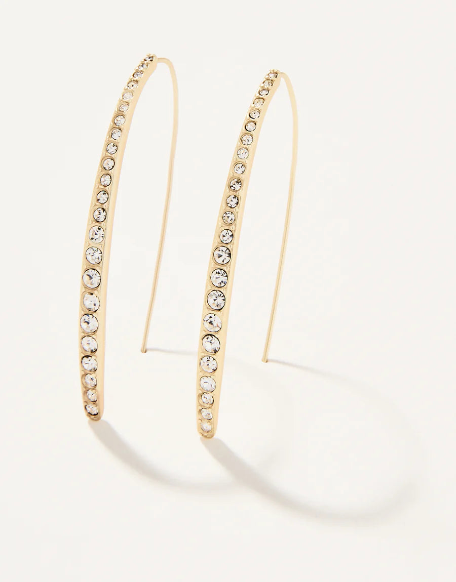 Sparkle Arc Hoop Earrings Large/Crystal