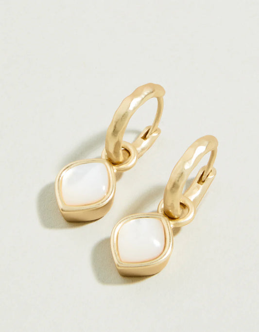 Maera Drop Hoop Earrings Mother-of-Pearl