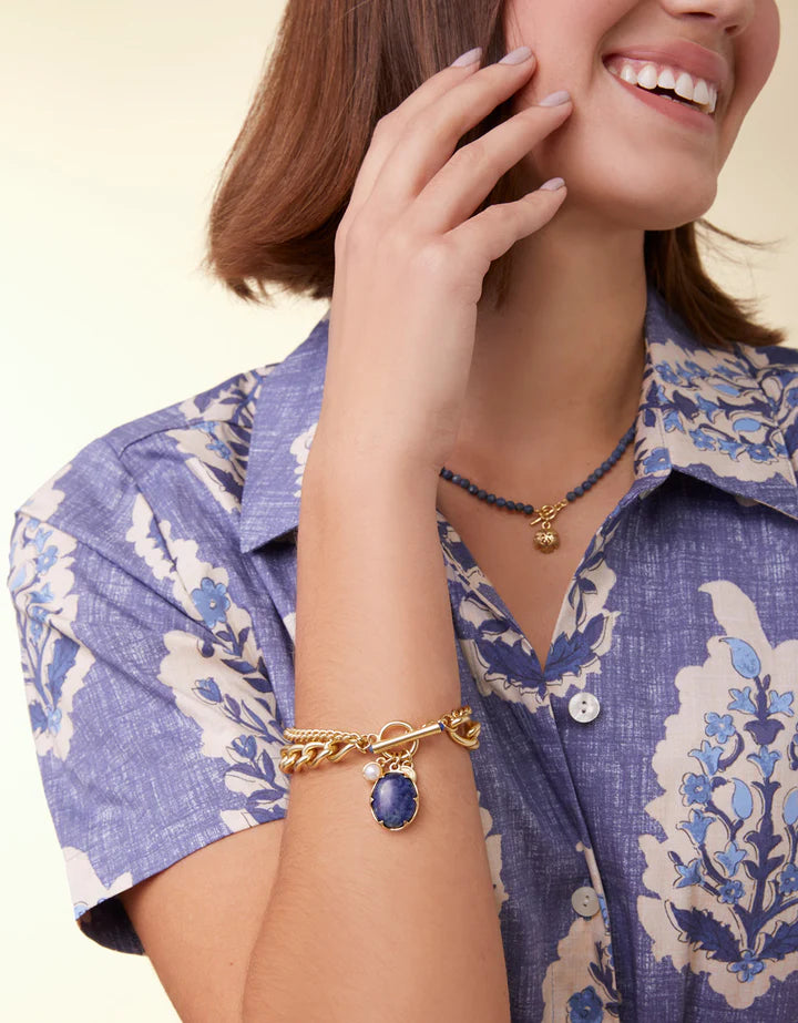 Coralie Toggle Bracelet Blue