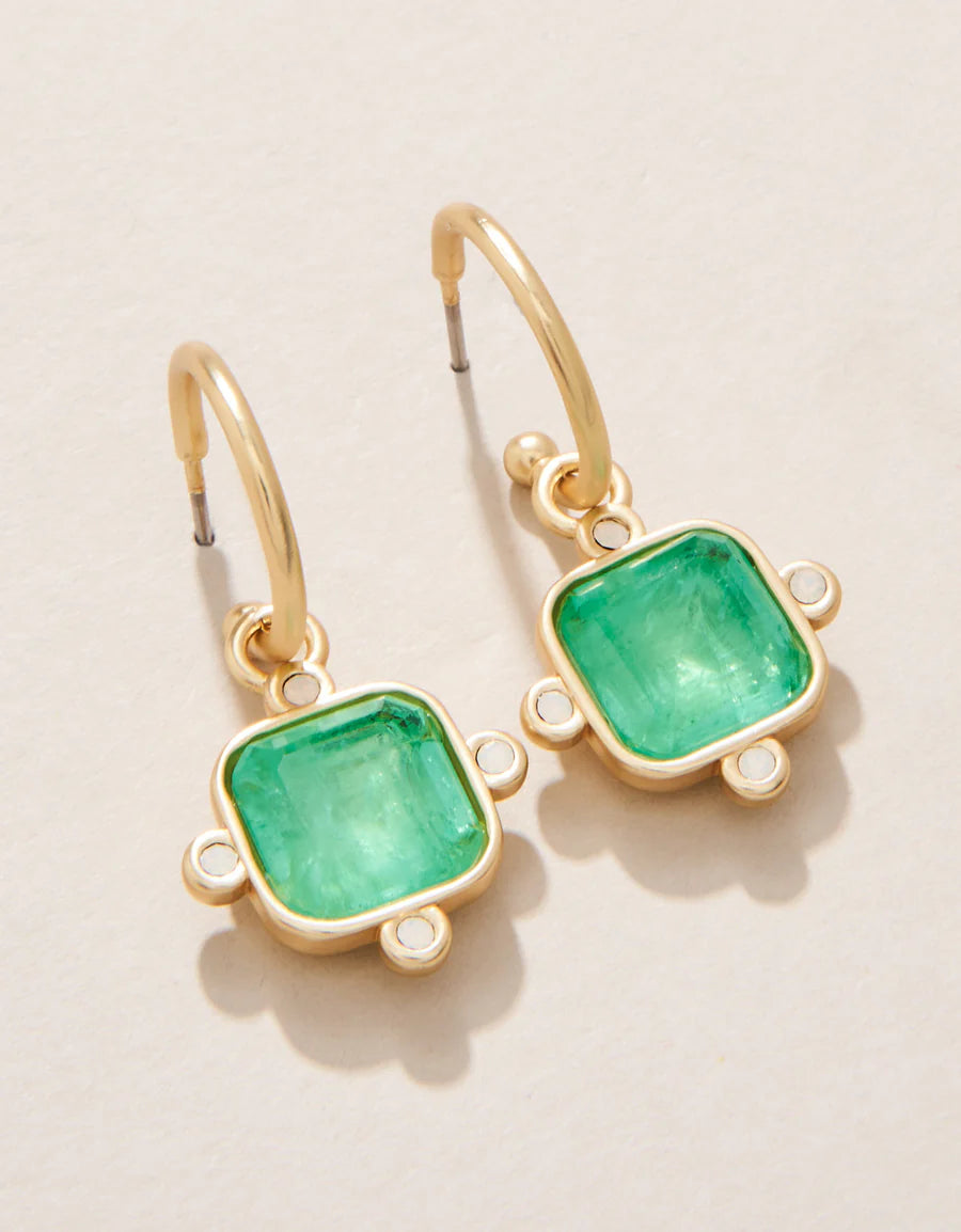 Chateau Convertible Hoop Earrings Ocean Green