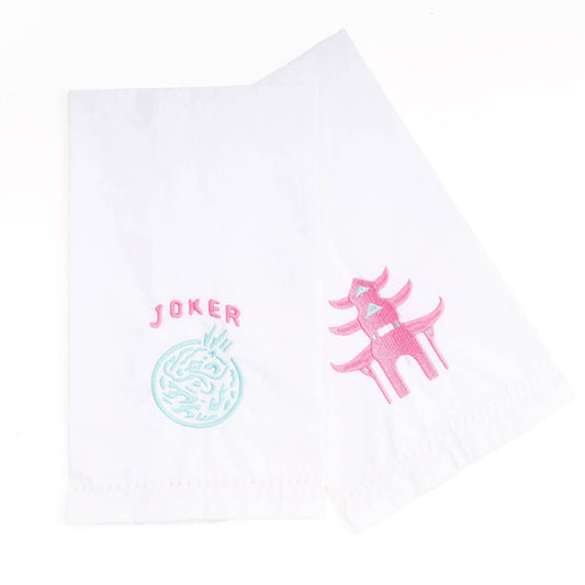 Mahjong Embroidered Bar Towel Set
