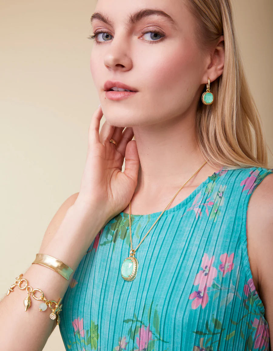 Karina Oval Necklace 18" Sea Foam