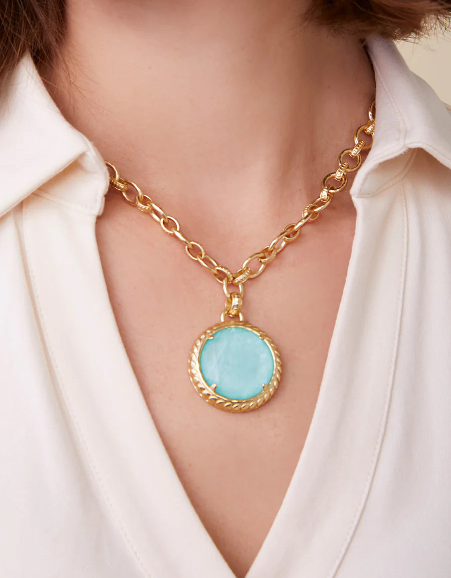 Karina Round Necklace 19" Ocean Blue