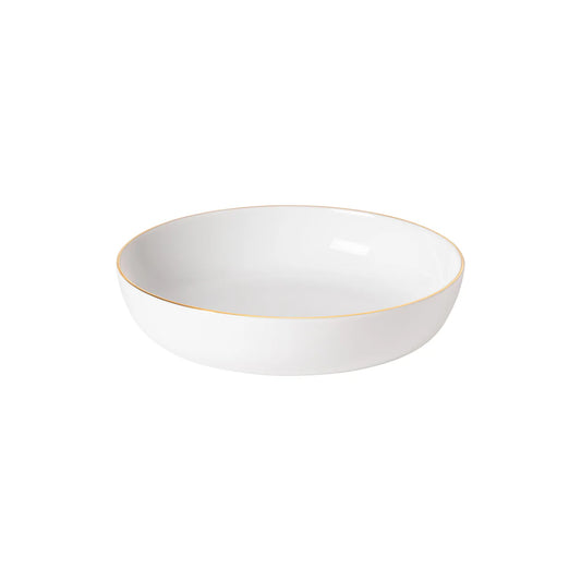 Casafina Porcelain Soup/Pasta Bowl - Resonance White with Gold