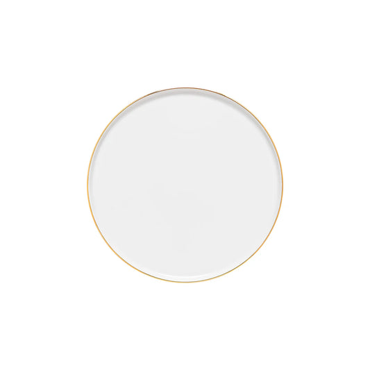 Casafina Porcelain Salad/Dessert Resonance White with Gold