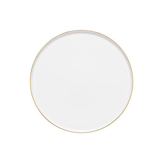 Casafina Porcelain Dinner Plate Resonance White with Gold