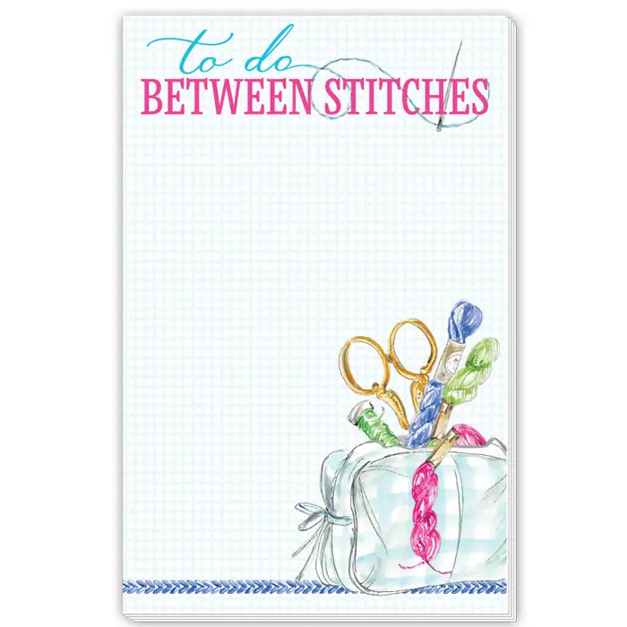 To Do Between Stitches Needlepoint Bag Large Notepad Rosanne Beck