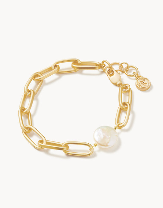 Coin Pearl Chain Bracelet Pearl