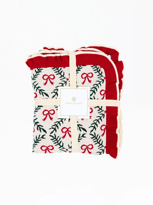 Knit Blanket | Holiday Trellis