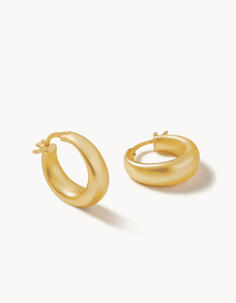 Mod Ballon Hoop Earrings Gold