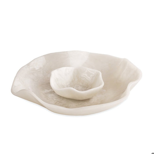 BB RESIN Alabaster Bowl with Dip
