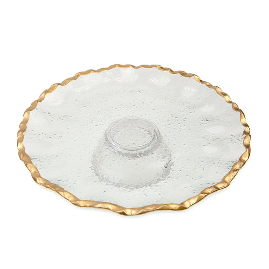 Triomphe Cake Stand Clear/Gold 10.6"