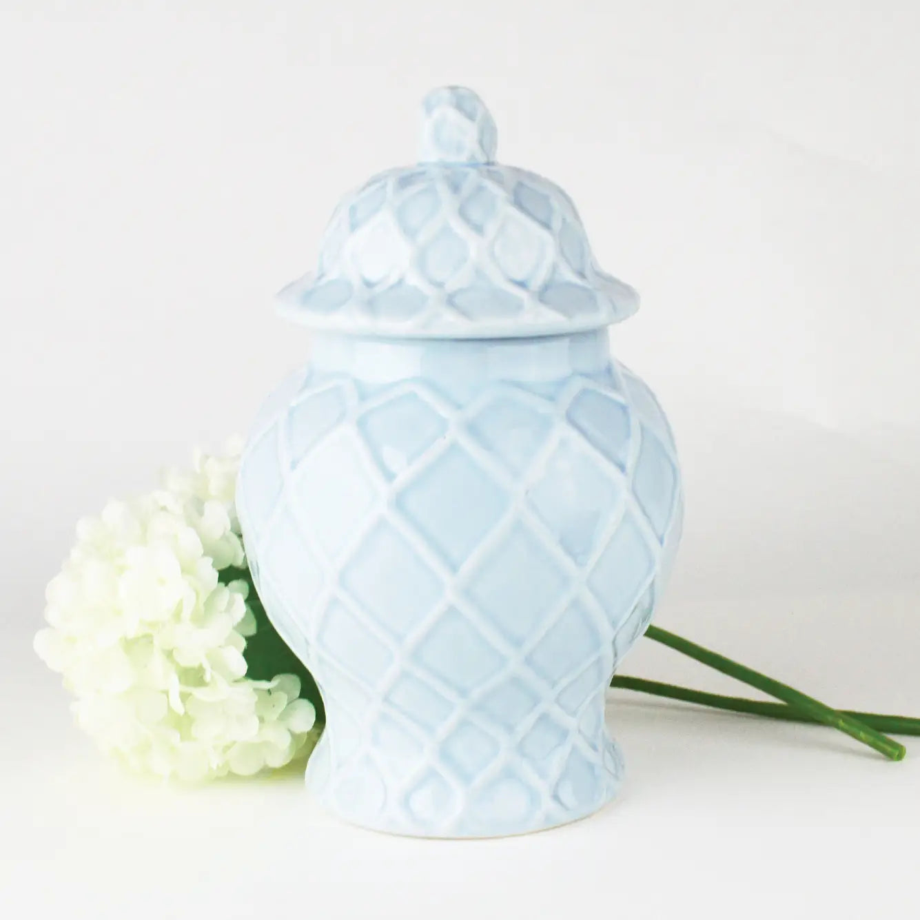 Light Blue Textured Ginger Jar