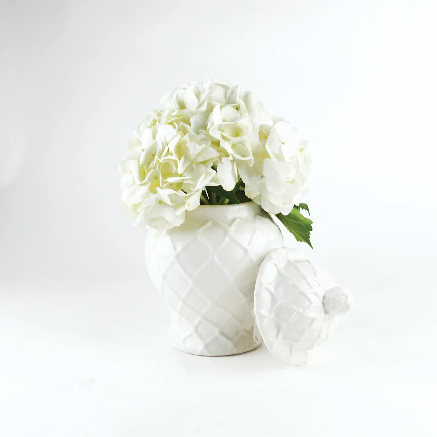 White Textured Ginger Jar