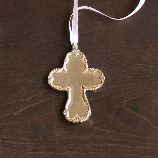 BB Sierra Modern Princess Cross Ornament Gold