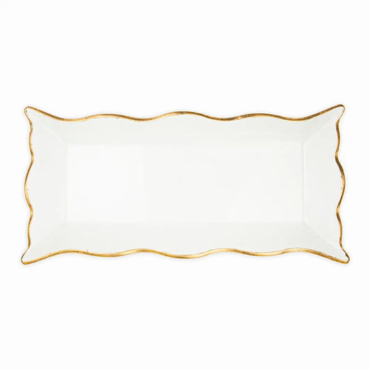Chateau Rectangle Serving Platter Clear/Gold