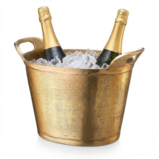Solid Bronze Gold 12-Quart Double-Walled Insulated Icebucket