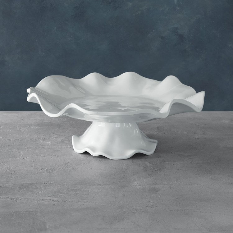 BB VIDA Havana Pedestal Cake  Plate (White)