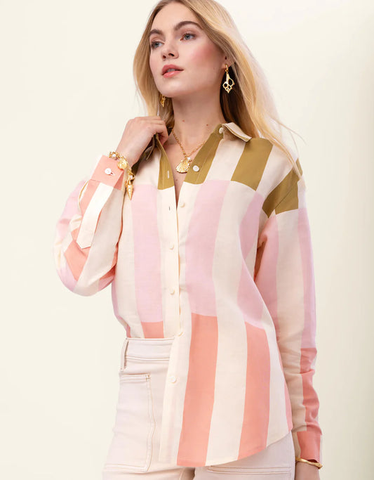 Aida Relaxed Buttondown Castillo Stripe