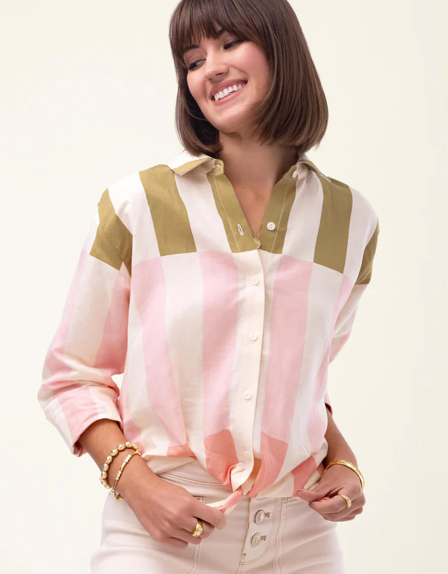 Aida Relaxed Buttondown Castillo Stripe