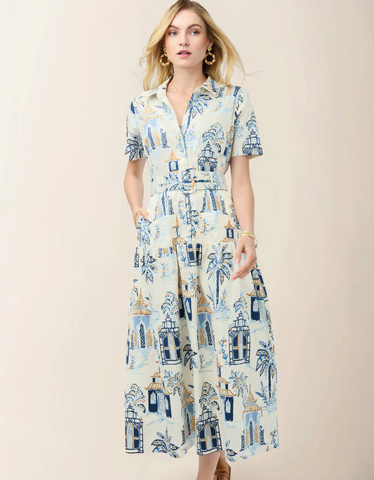 Lupita Midi Dress Flagler Cream
