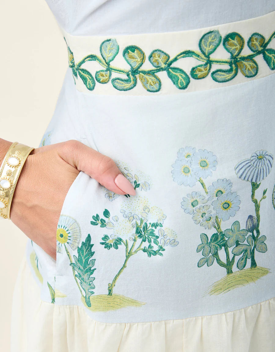 Natalee Midi Dress Flagler Floral Sprigs
