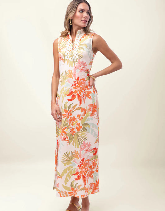 Serena Half-Zip Midi Dress Castillo Tropical