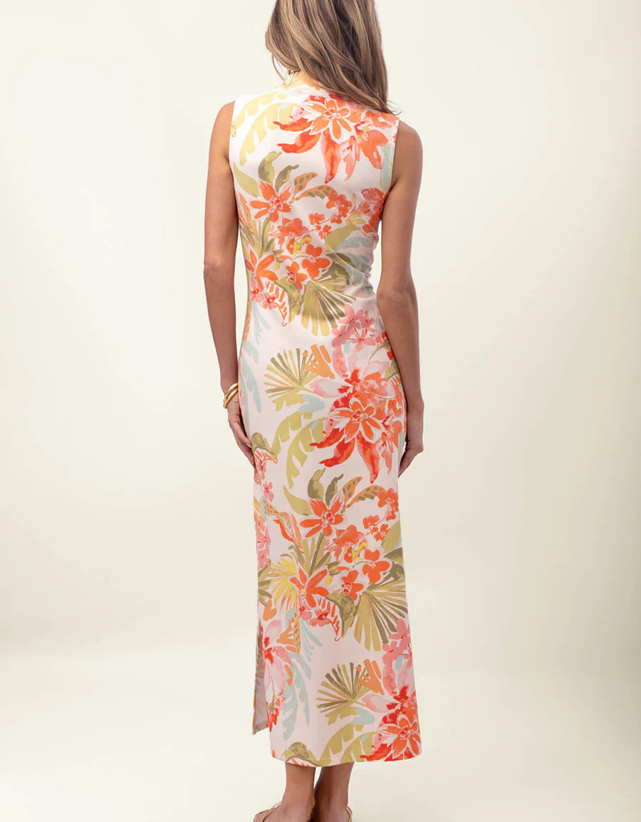 Serena Half-Zip Midi Dress Castillo Tropical