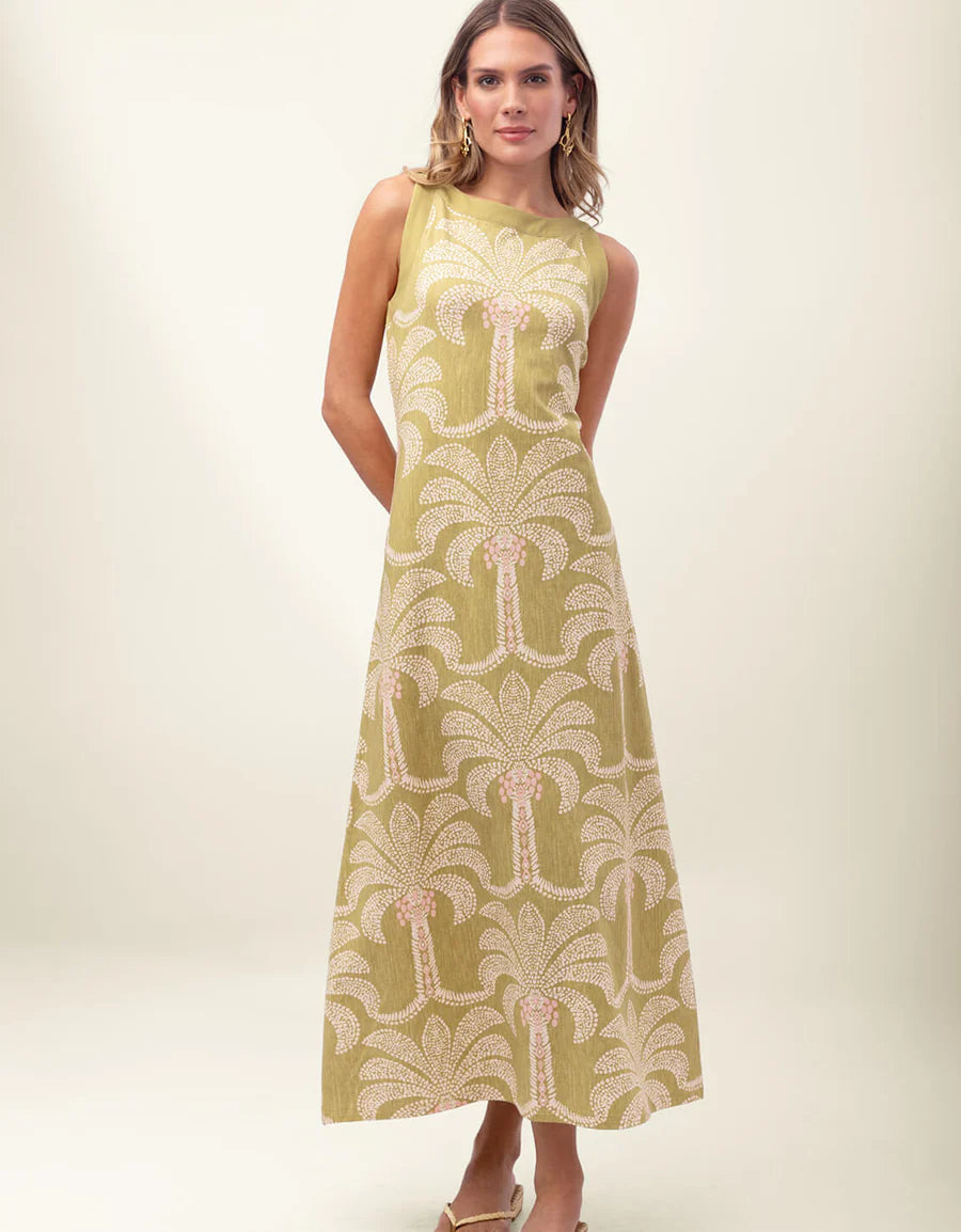 Madolyn Midi Dress Castillo Green Palms