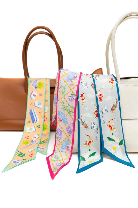 Catherine Cartie x Bam Bird Boutique Silk Twilly Scarves