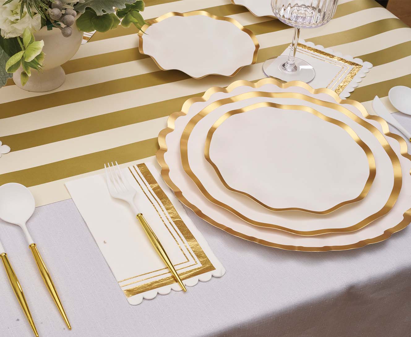 Guest Towel Gold & White/20 pkg