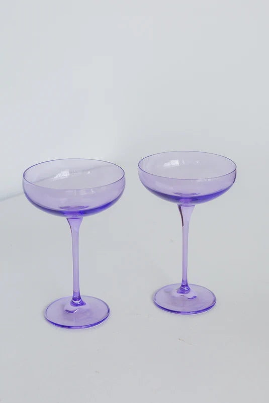 ESTELLE COLORED CHAMPAGNE COUPE STEMWARE Color Block Pastel