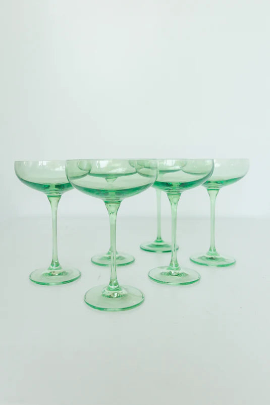 ESTELLE COLORED CHAMPAGNE COUPE STEMWARE Color Block Pastel