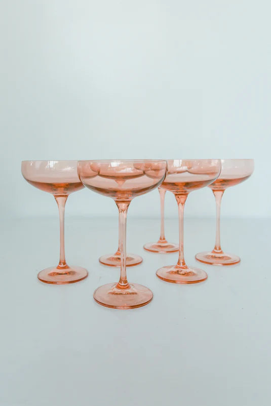 ESTELLE COLORED CHAMPAGNE COUPE STEMWARE Color Block Pastel