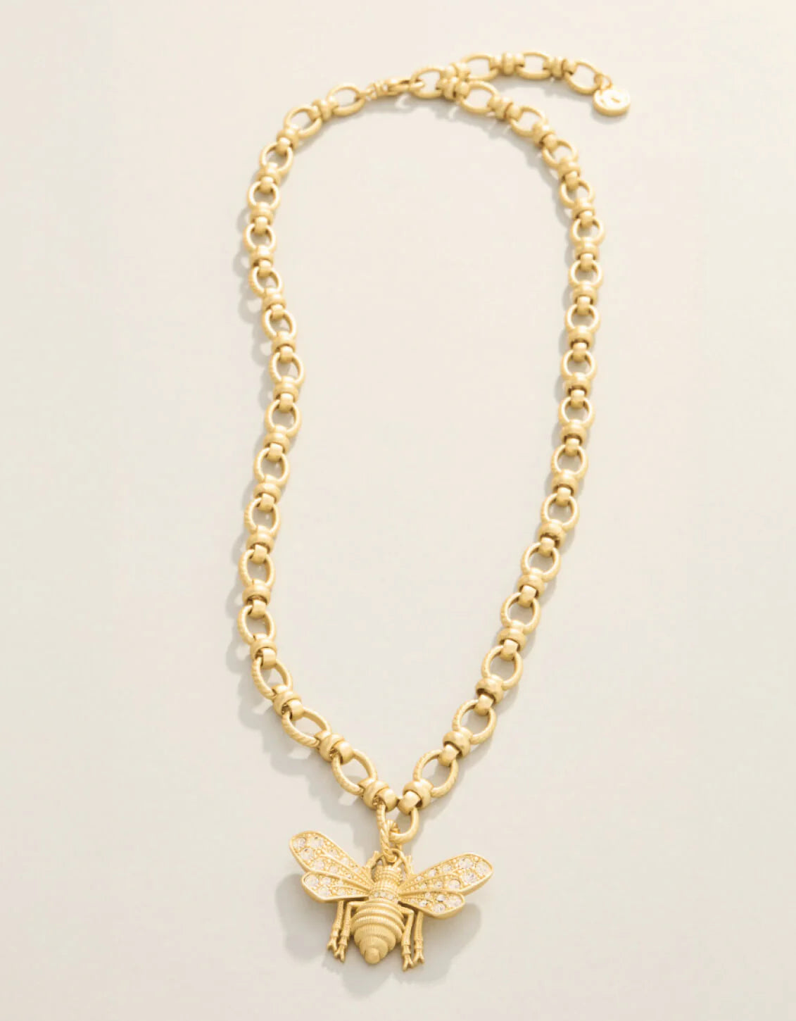 Vintage Bee Chunky Necklace 18" Crystal