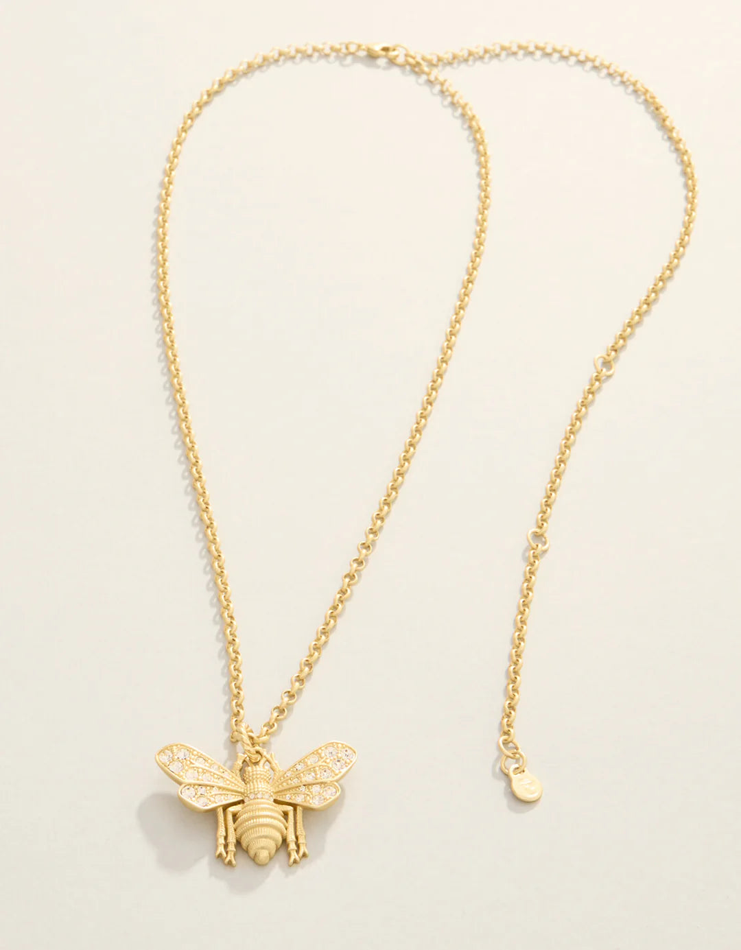 Vintage Bee Necklace 24" Crystal