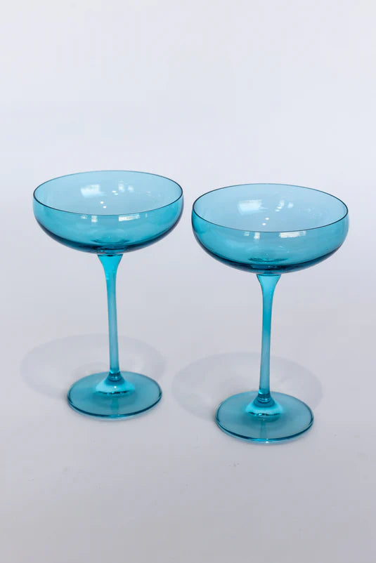 ESTELLE COLORED CHAMPAGNE COUPE STEMWARE Color Block Pastel