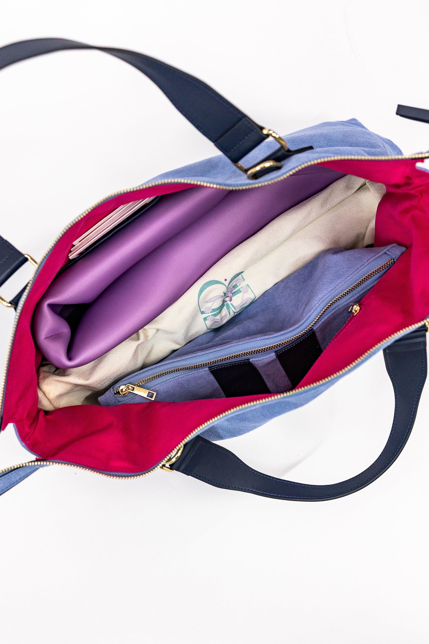 Bam Bird Boutique Suede Carryall Bag