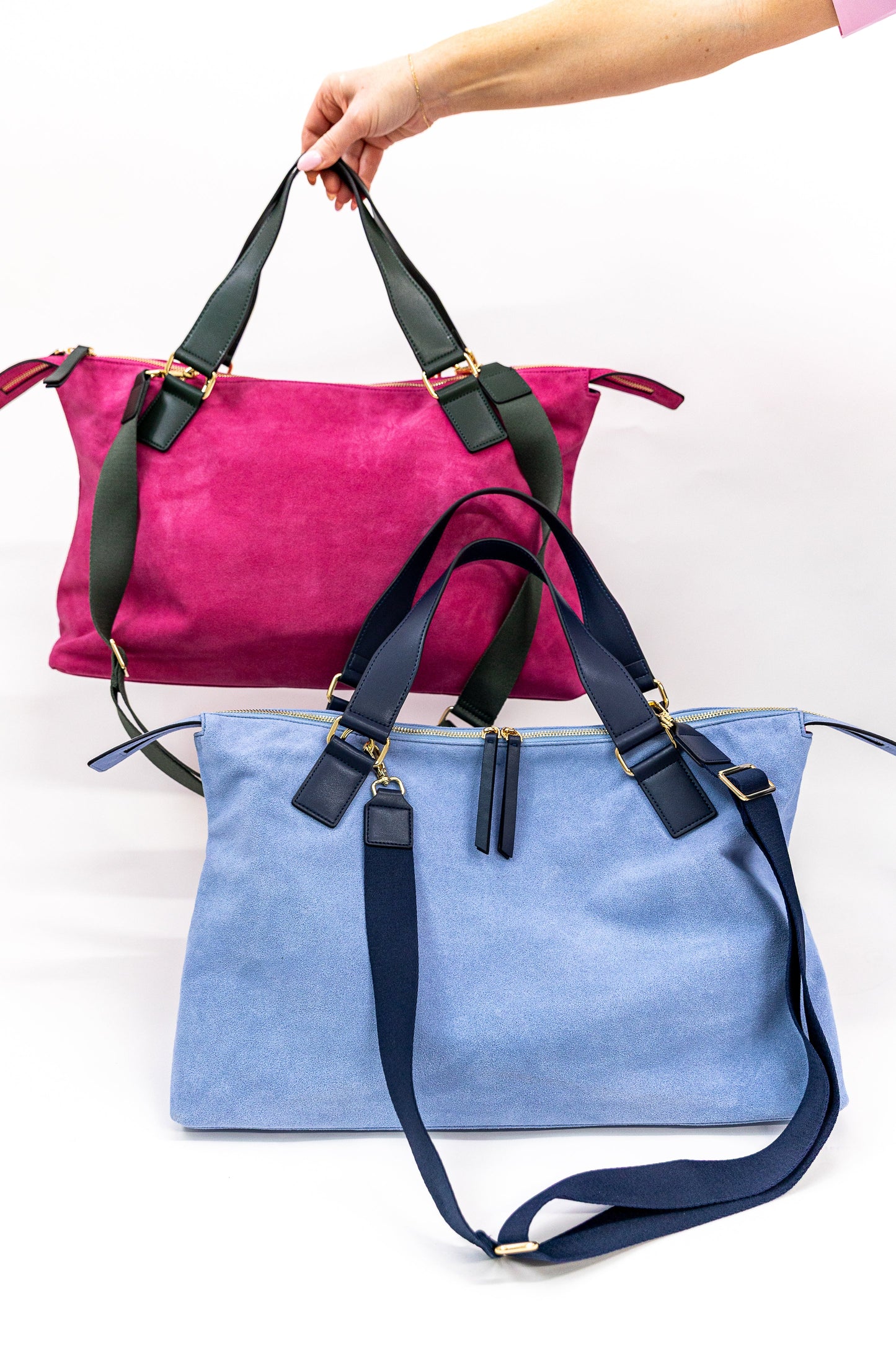 Bam Bird Boutique Suede Carryall Bag