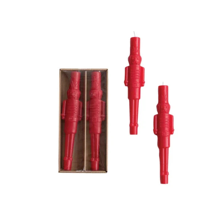 Nutcracker Shaped Taper Candles in Box, Set of 2
