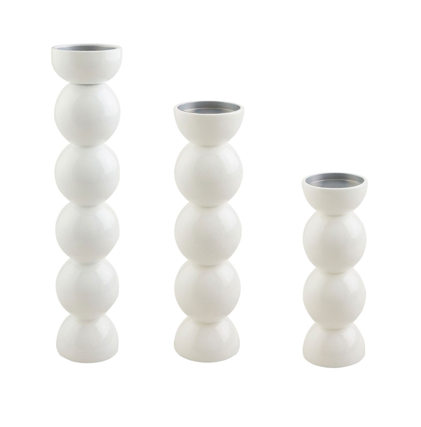 White Lacquer Candlesticks
