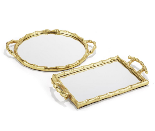 Golden Bamboo Mirror Decorative