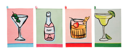 Colored Trim Cocktail Towels