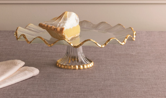 Gold Edge Ruffle Cake Stand