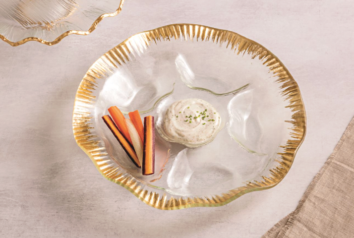 Gold Edge Ruffle Section Platter