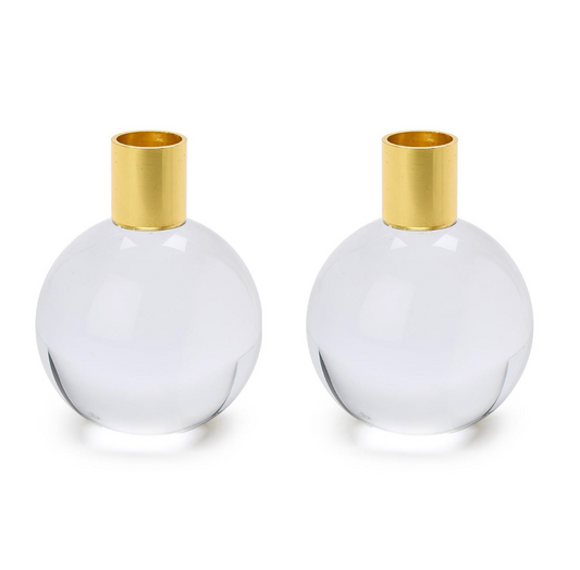 Color Pop Clear Taper Candlestick Candleholders