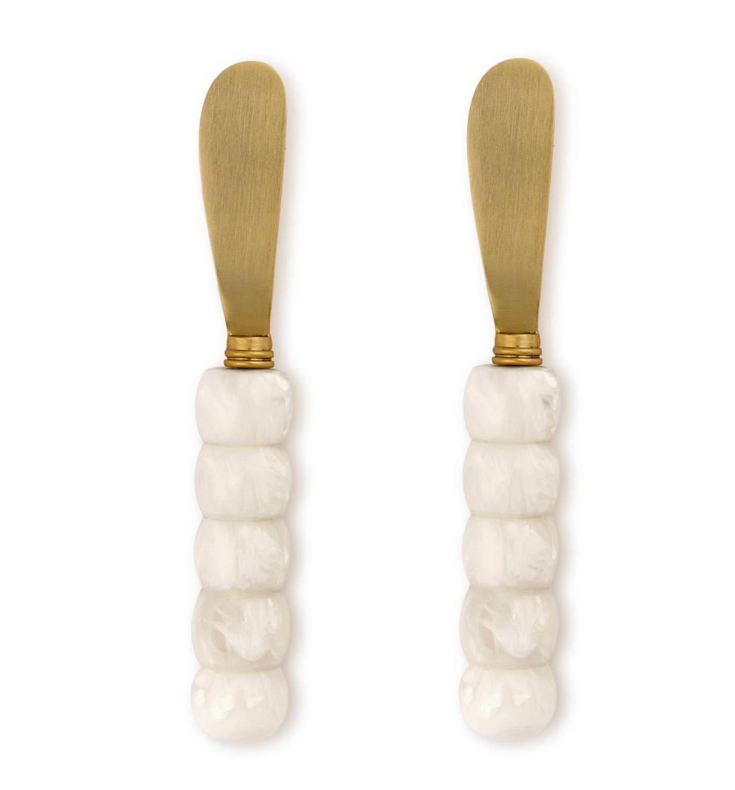 Modern Pop Set of 2 White Beaded Spreaders