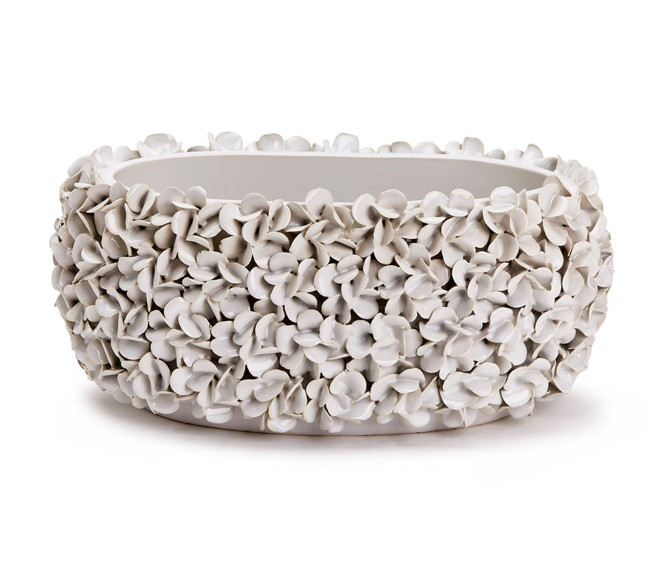 Canton Collection 12" Hydrangea White Planter - Ceramic
