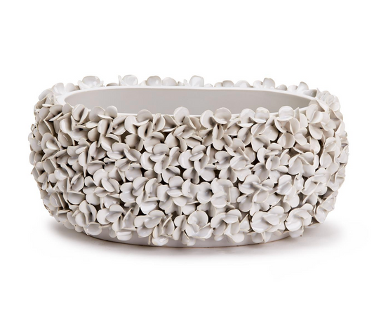 Canton Collection 12" Hydrangea White Planter - Ceramic