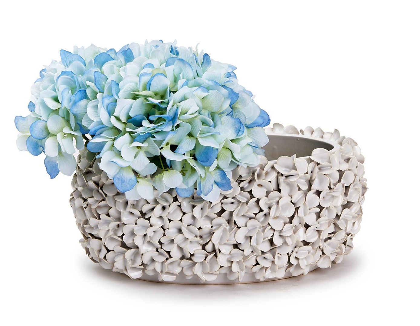 Canton Collection 12" Hydrangea White Planter - Ceramic